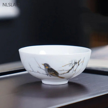 Ретро бяла порцеланова чаша за чай Tradition Ceramic Master Cup Home Tea Set Аксесоари Преносима купа за чай Китайски принадлежности за чай