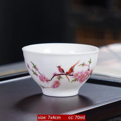 Retro fehér porcelán teáscsésze Hagyományos Kerámia Mesterkupa Otthoni teáskészlet Kiegészítők Hordozható teástál Kínai teáskészlet kellékek