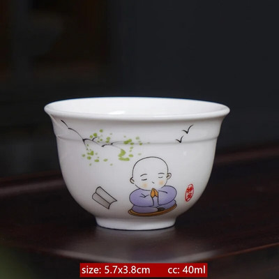 Retro fehér porcelán teáscsésze Hagyományos Kerámia Mesterkupa Otthoni teáskészlet Kiegészítők Hordozható teástál Kínai teáskészlet kellékek