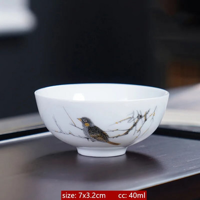 Retro fehér porcelán teáscsésze Hagyományos Kerámia Mesterkupa Otthoni teáskészlet Kiegészítők Hordozható teástál Kínai teáskészlet kellékek