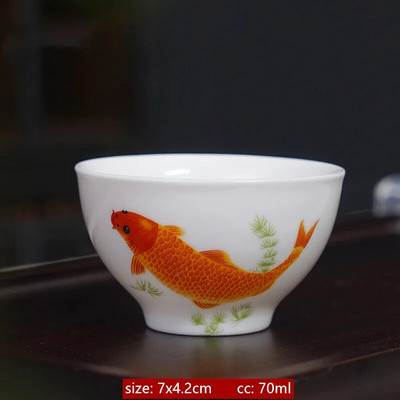 Retro fehér porcelán teáscsésze Hagyományos Kerámia Mesterkupa Otthoni teáskészlet Kiegészítők Hordozható teástál Kínai teáskészlet kellékek