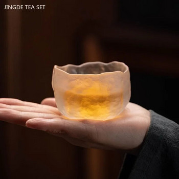 1 бр. Японска стъклена чаша за чай, преносима лична единична чаша, комплект за чай, аксесоари, чаша за чай Lotus, персонализирана домакинска посуда