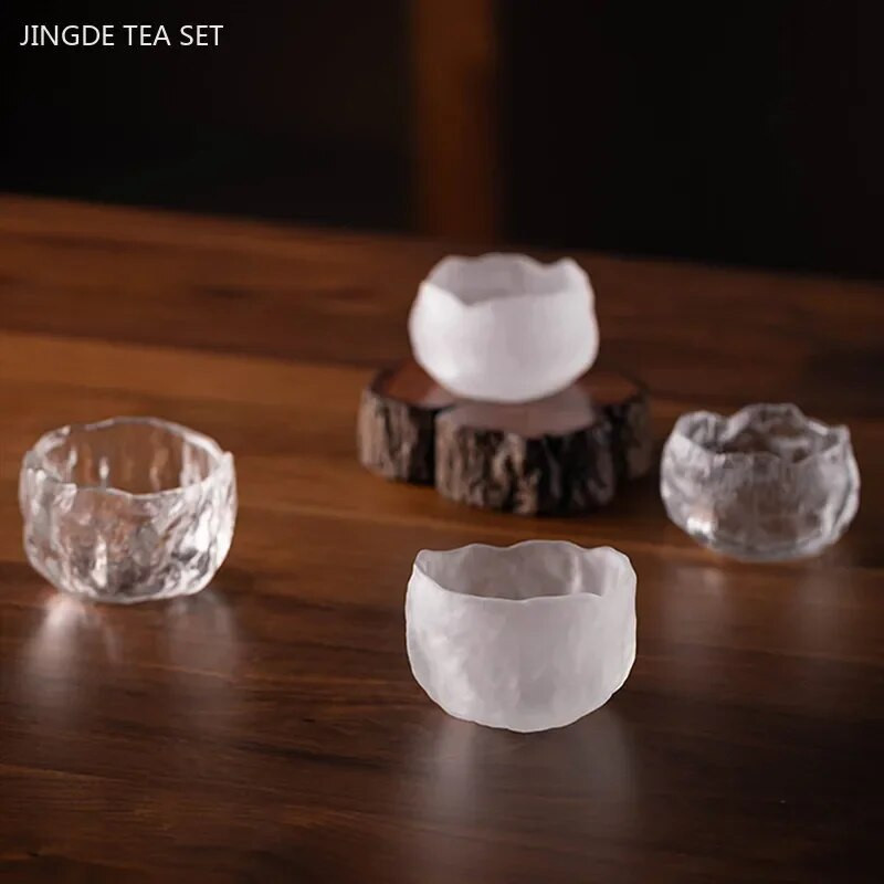 1 bucată ceașcă de ceai din sticlă japoneză, portabilă, personală, o singură ceașcă, accesorii pentru set de ceai Lotus ceașcă de ceai personalizată de uz casnic