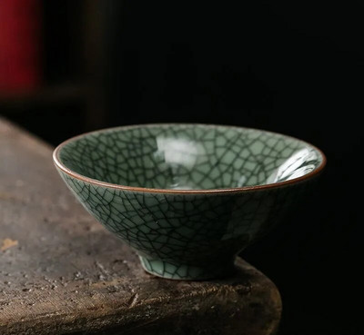 JIA GUI LUO-Cramic Crackle Glaze arbatos puodeliai, Arbatos puodeliai, japoniško stiliaus, I031, 50ml