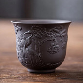 Kineska ručno rezbarena ljubičasta glinena šalica za čaj na otvorenom Prijenosna zdjela za čaj Kućna majstorska šalica Tradicionalna Zisha šalica za čaj Kućno posuđe