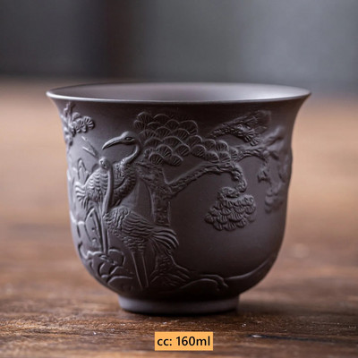 Kineska ručno rezbarena ljubičasta glinena šalica za čaj na otvorenom Prijenosna zdjela za čaj Kućna majstorska šalica Tradicionalna Zisha šalica za čaj Kućno posuđe