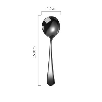 15,8 x 4,4 cm nerūdijančio plieno apvalios galvutės kavos maišymo šaukštai arbatos desertas ledai storas šaukštas virtuvės stalo įrankiai