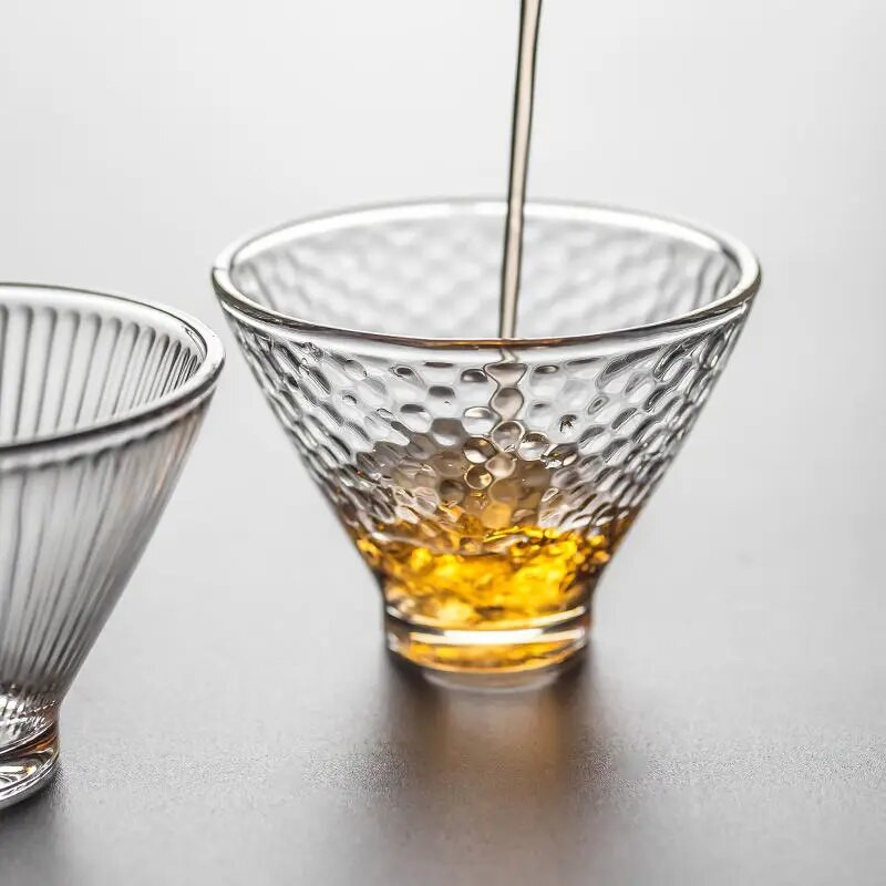 Stiklinis arbatos puodelių rinkinys, japoniško stiliaus arbatos puodelis, 70ml