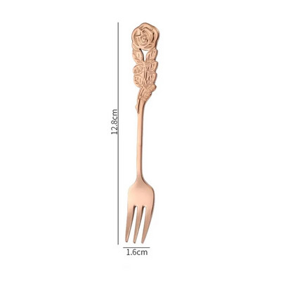 Žličica za čaj od nehrđajućeg čelika 304 s ručkom od cvijeta ruže Mini čaj Kava Desert Sladoled Žlica za miješanje Vilica Kuhinjsko posuđe