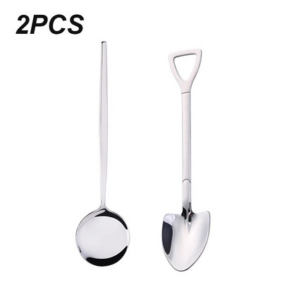 2 vnt nerūdijančio plieno kavos šaukštelis Retro kastuvas ledų šaukštelis Kūrybiškas arbatos šaukštelis Madingi stalo įrankiai Nemokamas pristatymas