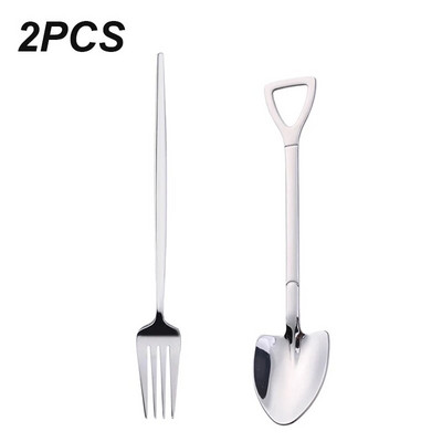 2 vnt nerūdijančio plieno kavos šaukštelis Retro kastuvas ledų šaukštelis Kūrybiškas arbatos šaukštelis Madingi stalo įrankiai Nemokamas pristatymas