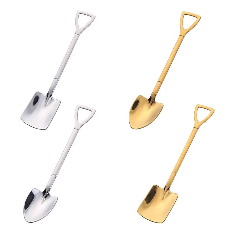 2 vnt nerūdijančio plieno kavos šaukštelis Retro kastuvas ledų šaukštelis Kūrybiškas arbatos šaukštelis Madingi stalo įrankiai Nemokamas pristatymas