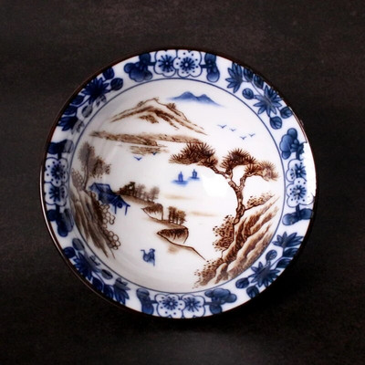 Kineska plavo-bijela porculanska šalica za čaj protiv opekotina, retro keramička šalica za čaj, prijenosna glavna šalica, osobne pojedinačne šalice za kućanstvo