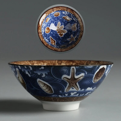 Kineska plavo-bijela porculanska šalica za čaj protiv opekotina, retro keramička šalica za čaj, prijenosna glavna šalica, osobne pojedinačne šalice za kućanstvo