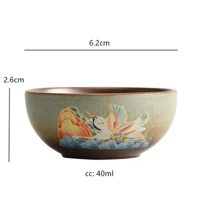 1db/40ml egyedi igényes teáscsésze hordozható kerámia teáscsésze otthoni kis teástál kínai mesterkupa hagyományos teakiegészítők