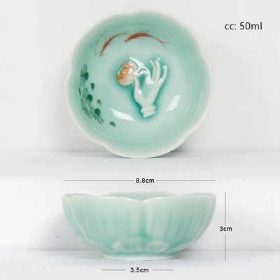 50 ml käsitsi maalitud keraamilised teetassid Pu 'er teekomplektid Kodused kaasaskantavad teekausid Kohandatud Master Cup Hiina teekomplektid Aksessuaarid