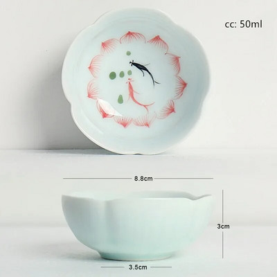 50 ml käsitsi maalitud keraamilised teetassid Pu 'er teekomplektid Kodused kaasaskantavad teekausid Kohandatud Master Cup Hiina teekomplektid Aksessuaarid