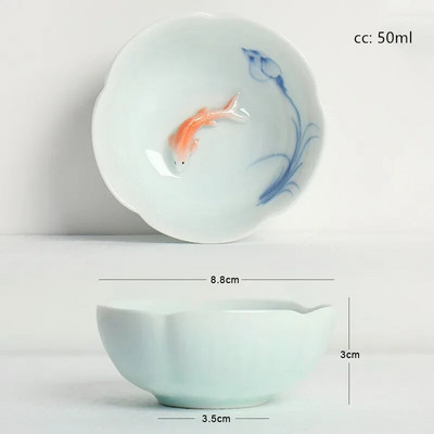 50 ml käsitsi maalitud keraamilised teetassid Pu 'er teekomplektid Kodused kaasaskantavad teekausid Kohandatud Master Cup Hiina teekomplektid Aksessuaarid