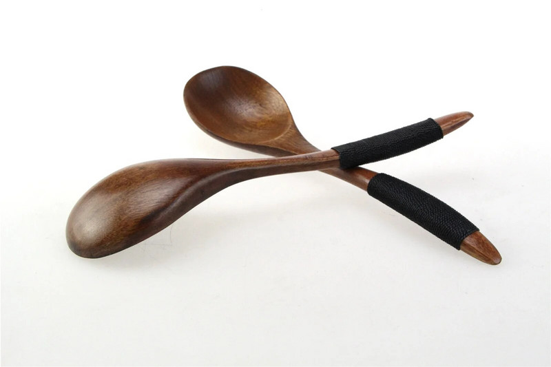 18 cm-es természetes fa hosszú nyelű rizsleves főzőkanalak nagy merőkanál forró fazék kanál fakanál Evőeszközök Eszközök Konyhai kiegészítők