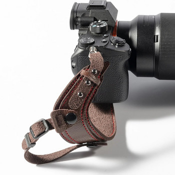 Кожена каишка за китка на фотоапарат Преносим DSLR фотоапарат Колан за ръкохватка за Canon Nikon Sony Fujifilm SLR DSLR фотографски аксесоари