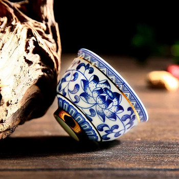 Μπουτίκ Μπλε και Λευκό Φλιτζάνι Τσαγιού Πορσελάνη Ζωγραφισμένο στο χέρι Κεραμικά Μπολ Κινεζικό χειροποίητο σετ τσαγιού Αξεσουάρ Travel Master Cup