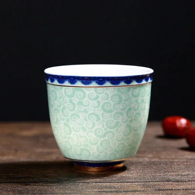 Μπουτίκ Μπλε και Λευκό Φλιτζάνι Τσαγιού Πορσελάνη Ζωγραφισμένο στο χέρι Κεραμικά Μπολ Κινεζικό χειροποίητο σετ τσαγιού Αξεσουάρ Travel Master Cup