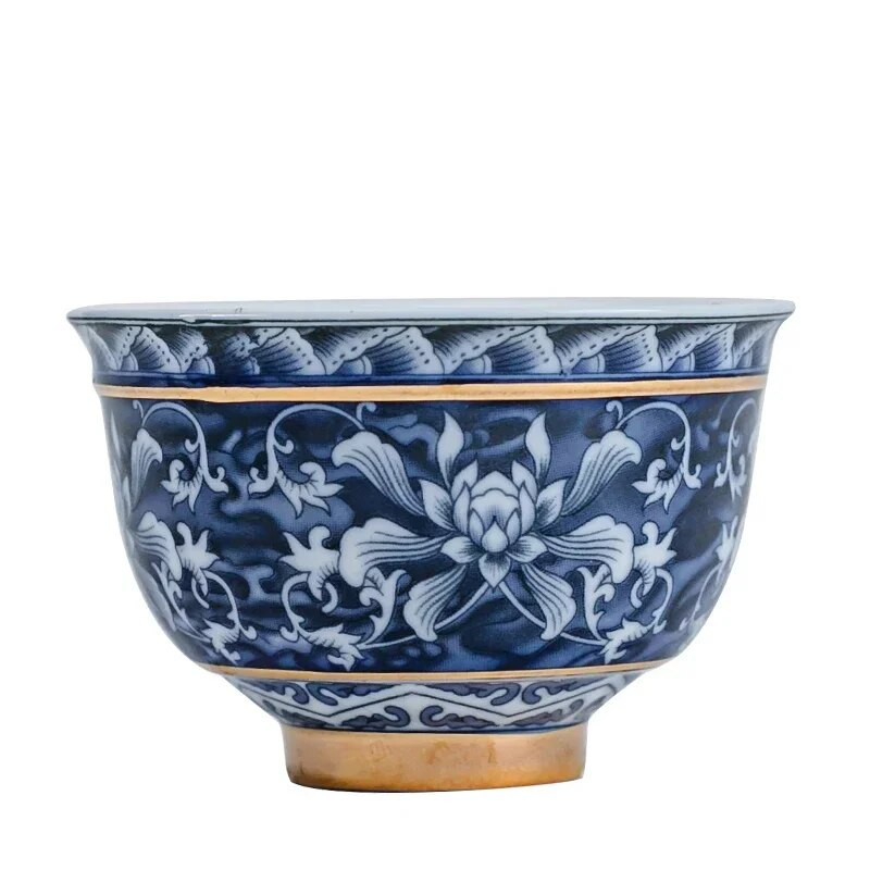 Μπουτίκ Μπλε και Λευκό Φλιτζάνι Τσαγιού Πορσελάνη Ζωγραφισμένο στο χέρι Κεραμικά Μπολ Κινεζικό χειροποίητο σετ τσαγιού Αξεσουάρ Travel Master Cup