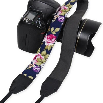 НОВ ремък за рамо на фотоапарат Колан за врата Винтидж китайски стил на цветя Устойчиви памучни универсални каишки за Canon за Nikon DSLR