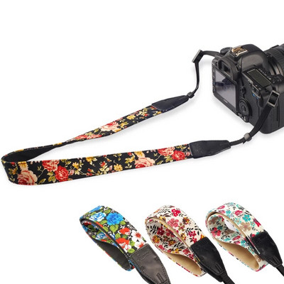 НОВ ремък за рамо на фотоапарат Колан за врата Винтидж китайски стил на цветя Устойчиви памучни универсални каишки за Canon за Nikon DSLR