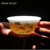 1 bucată ceașcă de ceai din ceramică, tradițională, lucrată manual, cu flori pictate manual, bol de ceai, ceașcă de meditație de călătorie, set de ceai de uz casnic, cești master 60 ml