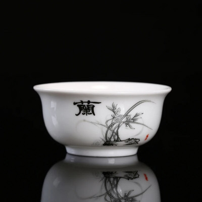 1 bucată ceașcă de ceai din ceramică, tradițională, lucrată manual, cu flori pictate manual, bol de ceai, ceașcă de meditație de călătorie, set de ceai de uz casnic, cești master 60 ml