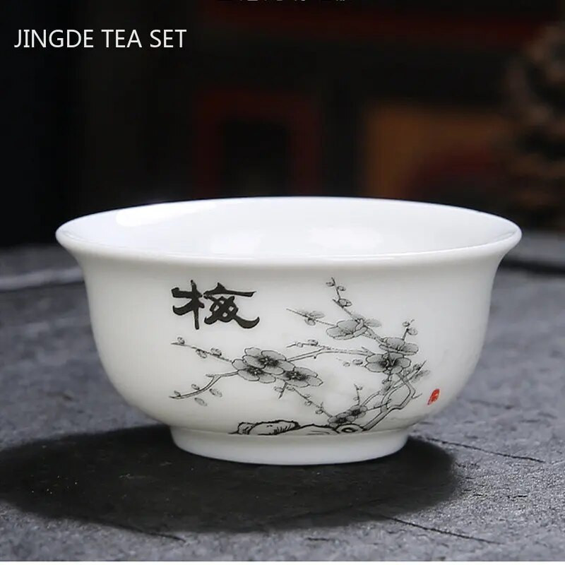 1 bucată ceașcă de ceai din ceramică, tradițională, lucrată manual, cu flori pictate manual, bol de ceai, ceașcă de meditație de călătorie, set de ceai de uz casnic, cești master 60 ml