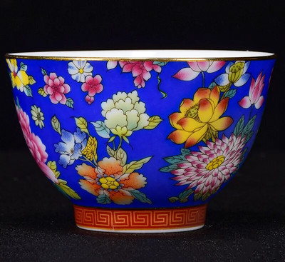 Китайска емайлирана керамична чаша за чай Изискана чаша за кафе, ръчно рисувани цветя, шарка, купа за чай, домакински комплект за чай, преносим майстор чаша