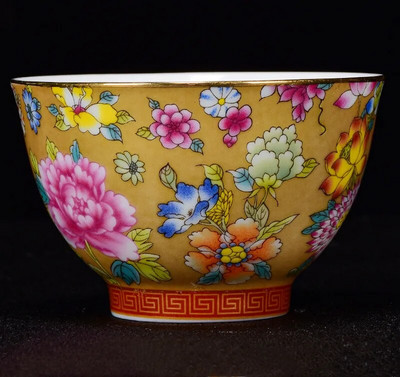 Китайска емайлирана керамична чаша за чай Изискана чаша за кафе, ръчно рисувани цветя, шарка, купа за чай, домакински комплект за чай, преносим майстор чаша