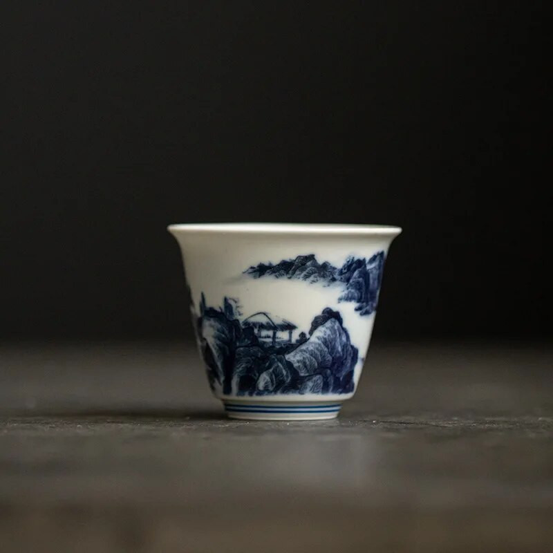 1 vnt Kinijos retro stiliaus rankomis dažytas keraminis arbatos puodelis Kelioninis meditacijos puodelis Rankų darbo porcelianinis arbatos dubenėlis Meistras puodelis Buitinis arbatos rinkinys