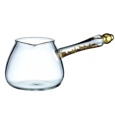 Kreativni uzorak čekića, staklo otporno na toplinu, zlatna bočna ručka, šalica, kung fu posuđe za piće, prozirni dozator čaja, uredsko kuhalo za vodu