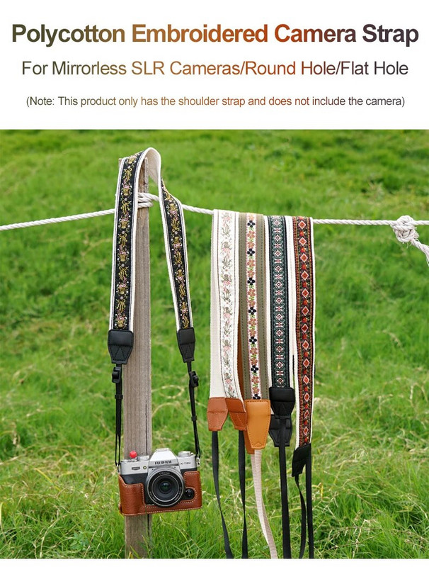 Kaiš za nošenje preko ramena Remen za oko vrata Širi deblji Vintage Retro Dugačak Remen s kopčom za jednostavno postavljanje Cvijet za Sony Fuji Canon Nikon PK