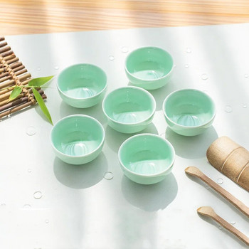 6 бр./40 мл комплект керамични чаши за чай в китайски стил Ретро порцеланова красива купа за чай Домакински ръчно изработени майсторски аксесоари за чаша чай