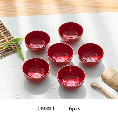 6 τμχ/40ml Κεραμικό σετ φλυτζάνι τσαγιού κινέζικου στυλ Ρετρό πορσελάνη Beauty μπολ τσαγιού Οικιακά χειροποίητα αξεσουάρ τσαγιού Master Cup