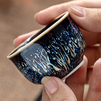 Πολύχρωμο Kiln Fambe Κεραμικό φλιτζάνι τσαγιού Porcelain Master Tea Cup Creative Temmoku Glaze Zen Tea Bowl Buddha Διακόσμηση γραφείου
