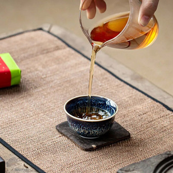 Πολύχρωμο Kiln Fambe Κεραμικό φλιτζάνι τσαγιού Porcelain Master Tea Cup Creative Temmoku Glaze Zen Tea Bowl Buddha Διακόσμηση γραφείου