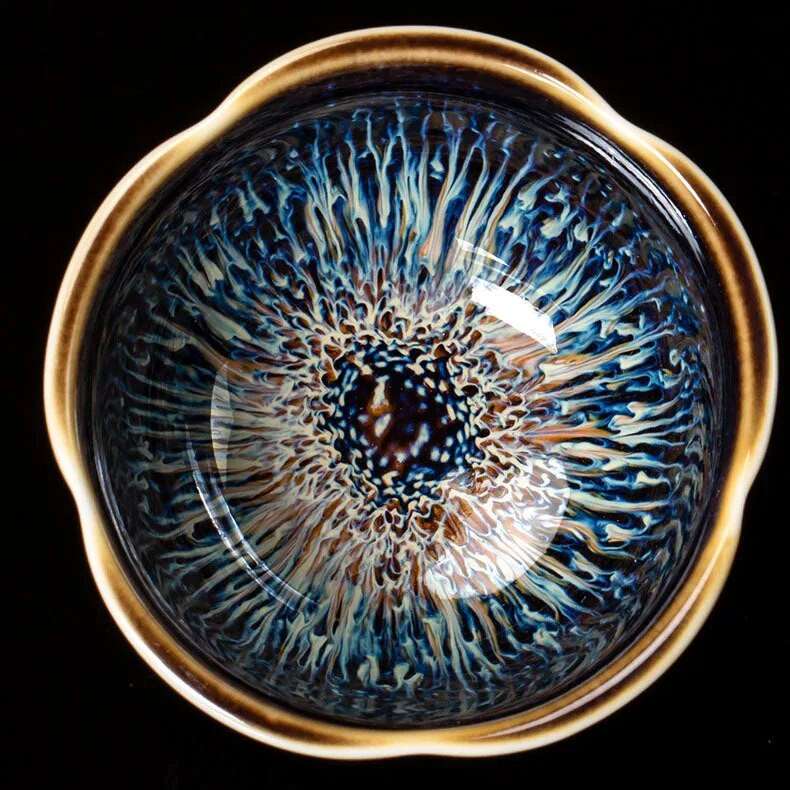 Cuptor multicolor Fambe ceașcă de ceai din ceramică ceașcă de ceai maestru din porțelan creativ Temmoku glazură bol de ceai zen Buddha accesoriu decor pentru birou