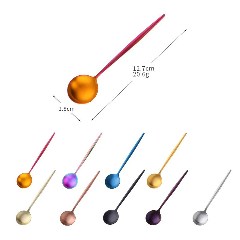 Mala čajna žličica od nehrđajućeg čelika visoke kvalitete 18/10 Set pribora za jelo Mini set čajnih žličica Šarena žličica za kavu Zlatno srebrni set mjerica