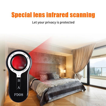 Безжичен антишпионски детектор на камера Хотелски анти-подслушване Снимане Прецизен алармен детектор Инфрачервена LED светлина GPS откриване