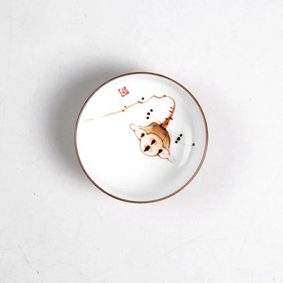 Posuđe za piće Kineski Kung Fu Šalica za čaj Ručno oslikana keramička šalica Oolong Plumotus Zlatna ribica Porculanski Puer