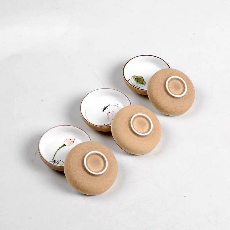 Posuđe za piće Kineski Kung Fu Šalica za čaj Ručno oslikana keramička šalica Oolong Plumotus Zlatna ribica Porculanski Puer