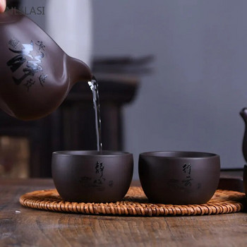 40ML Antique Purple Clay Tea Cup κινέζικο φορητό Master Cup Αξεσουάρ οικιακού τσαγιού Παραδοσιακό μικρό μπολ τσαγιού Zisha
