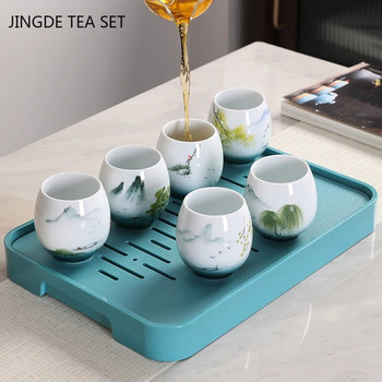 Персонализирана керамична ръчно рисувана чаша за чай Аксесоари за домашен сервиз за чай Master Cup Китайска пейзажна живопис Чаша за пиене на чай Купа