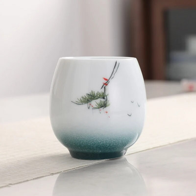 Ceașcă de ceai pictată manual din ceramică personalizată Accesorii pentru set de ceai pentru casă Master Cup Pictura peisajului chinezesc ceașcă de ceai bol de ceai