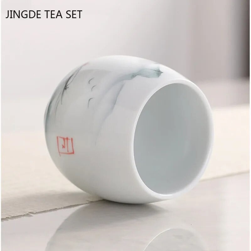 Ceașcă de ceai pictată manual din ceramică personalizată Accesorii pentru set de ceai pentru casă Master Cup Pictura peisajului chinezesc ceașcă de ceai bol de ceai